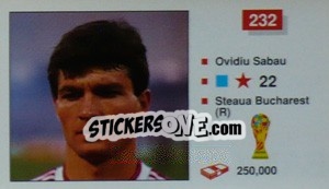 Sticker Ovidiu Sabau - World Cup Italia 1990 - Merlin