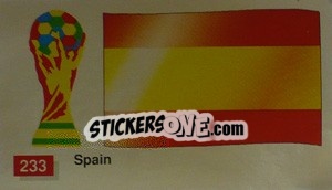 Sticker Spain National Flag - World Cup Italia 1990 n. 233 - Merlin