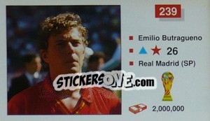 Cromo Emilio Butragueno - World Cup Italia 1990 - Merlin