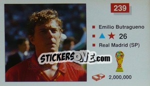 Sticker Emilio Butragueno - World Cup Italia 1990 n. 239 - Merlin