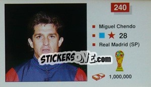 Sticker Miguel Chendo - World Cup Italia 1990 n. 240 - Merlin