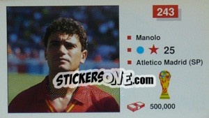 Sticker Manolo - World Cup Italia 1990 - Merlin