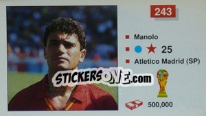 Figurina Manolo - World Cup Italia 1990 - Merlin