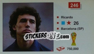Sticker Ricardo - World Cup Italia 1990 n. 246 - Merlin