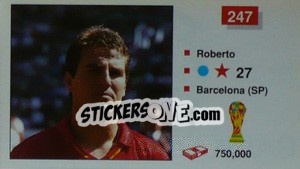 Sticker Roberto - World Cup Italia 1990 - Merlin