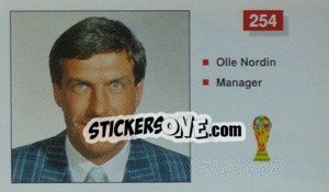 Figurina Olle Nordin (Manager) - World Cup Italia 1990 - Merlin