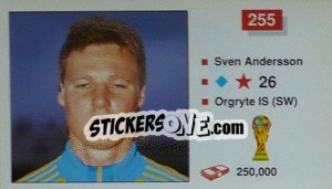 Sticker Sven Abdersson - World Cup Italia 1990 n. 255 - Merlin