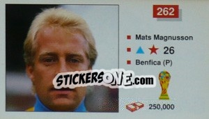 Cromo Mats Magnusson - World Cup Italia 1990 - Merlin