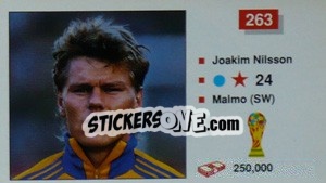 Sticker Joakim Nilsson - World Cup Italia 1990 n. 263 - Merlin