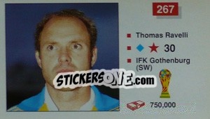Sticker Thomas Ravelli - World Cup Italia 1990 n. 267 - Merlin