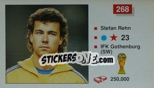 Sticker Stefan Rehn - World Cup Italia 1990 n. 268 - Merlin