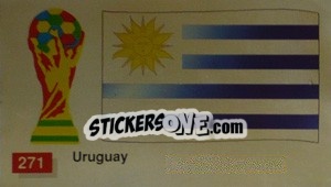 Figurina Uruguay National Flag - World Cup Italia 1990 - Merlin