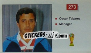 Cromo Oscar Tabarez (Manager) - World Cup Italia 1990 - Merlin