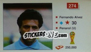 Sticker Fernando Alvez - World Cup Italia 1990 - Merlin