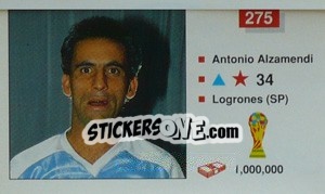 Cromo Antonio Alzamendi - World Cup Italia 1990 - Merlin