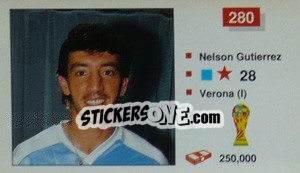 Sticker Nelson Gutierrez - World Cup Italia 1990 - Merlin