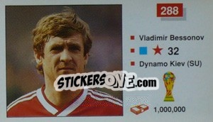 Sticker Vladimir Bessonov - World Cup Italia 1990 n. 288 - Merlin