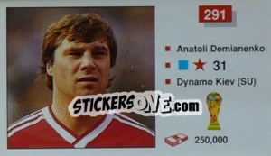 Sticker Anatoliy Demianenko - World Cup Italia 1990 n. 291 - Merlin