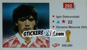 Sticker Igor Dobrovolski - World Cup Italia 1990 n. 292 - Merlin