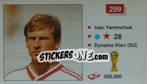Sticker Ivan Yaremchuk - World Cup Italia 1990 n. 299 - Merlin