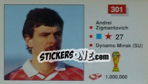 Sticker Andrei Zigmantovich - World Cup Italia 1990 - Merlin