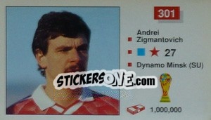 Sticker Andrei Zigmantovich - World Cup Italia 1990 n. 301 - Merlin
