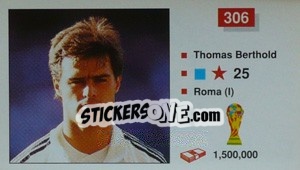 Sticker Thomas Berthold - World Cup Italia 1990 - Merlin