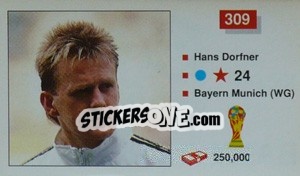 Sticker Hans Dorfner - World Cup Italia 1990 - Merlin