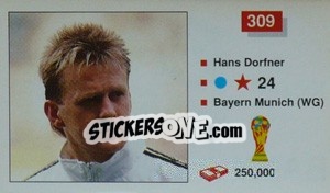 Sticker Hans Dorfner - World Cup Italia 1990 n. 309 - Merlin