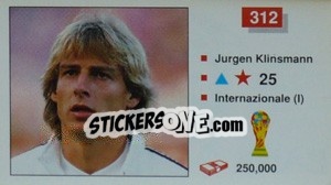 Figurina Jurgen Klinsmann - World Cup Italia 1990 - Merlin