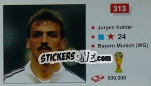 Cromo Jurgen Kohler - World Cup Italia 1990 n. 313 - Merlin