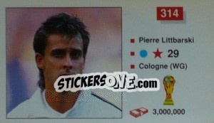 Sticker Pierre Littbarski - World Cup Italia 1990 - Merlin