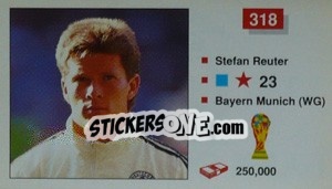 Sticker Stefan Reuter - World Cup Italia 1990 n. 318 - Merlin