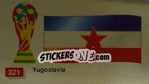 Sticker Yugoslavia National Flag - World Cup Italia 1990 - Merlin