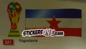 Sticker Yugoslavia National Flag - World Cup Italia 1990 n. 321 - Merlin