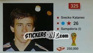 Sticker Srecko Katanec - World Cup Italia 1990 - Merlin