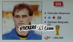 Cromo Fahrudin Omerovic - World Cup Italia 1990 - Merlin