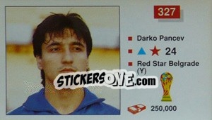 Sticker Darko Pancev - World Cup Italia 1990 - Merlin