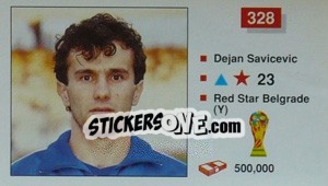 Sticker Dejan Savicevic - World Cup Italia 1990 - Merlin