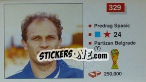 Sticker Predrag Spasic - World Cup Italia 1990 - Merlin