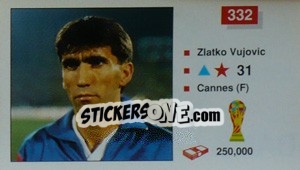 Sticker Zlatko Vijovic - World Cup Italia 1990 - Merlin