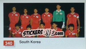Cromo South Korea Team Photo - World Cup Italia 1990 - Merlin