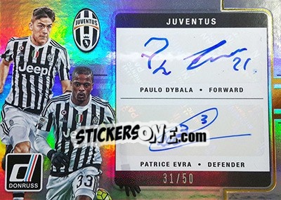 Sticker Patrice Evra / Paulo Dybala - Donruss Soccer 2016-2017 n. DA-08 - Panini