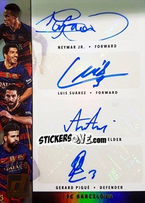 Sticker Arda Turan / Gerard Pique / Luis Suarez / Neymar Jr. - Donruss Soccer 2016-2017 n. QA-1 - Panini