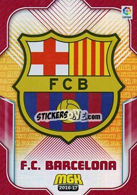 Sticker Escudo Barcelona - Liga 2016-2017. Megacracks - Panini