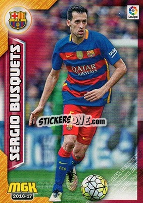 Sticker Sergio Busquets - Liga 2016-2017. Megacracks n. 92 - Panini