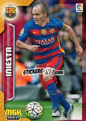 Sticker Iniesta - Liga 2016-2017. Megacracks n. 95 - Panini