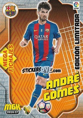 Sticker André Gomes - Liga 2016-2017. Megacracks - Panini