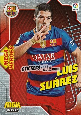Sticker Luis Suárez - Liga 2016-2017. Megacracks - Panini