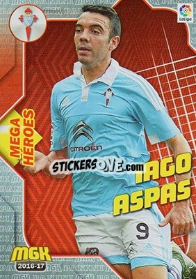Sticker Iago Aspas - Liga 2016-2017. Megacracks n. 160 - Panini